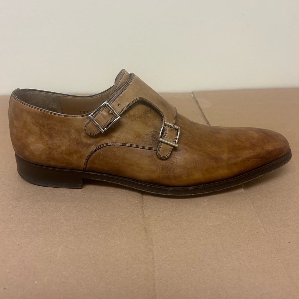 Magnanni Burnished Brown leather Double Monk strap - Picture 5 of 6